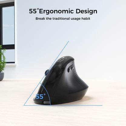 Wireless Ergonomic Mouse with OLED Screen