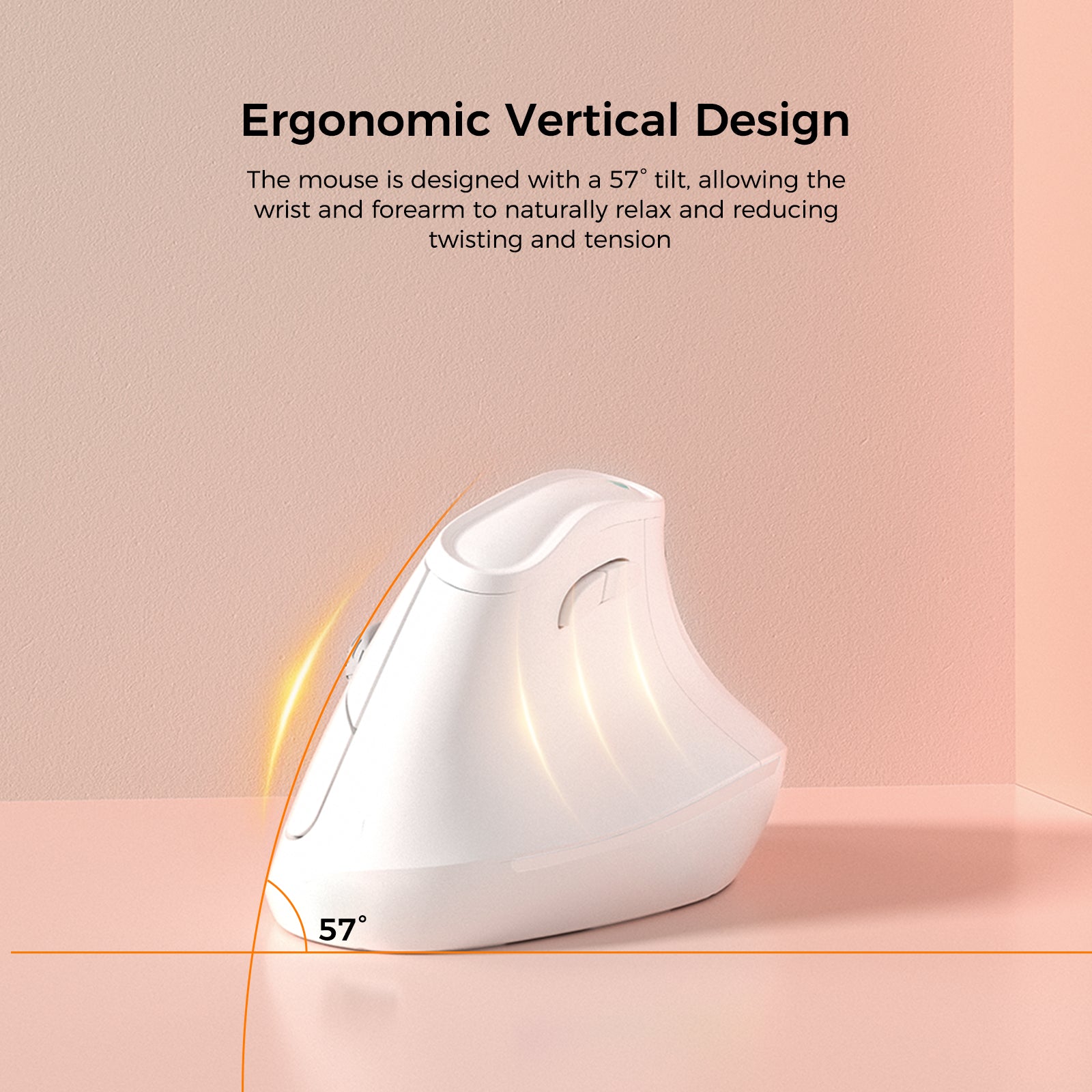 KYSONA 57° Ergonomic Vertical Mouse with Bluetooth, 2.4G Connection, 5 DPI  Settings—Relieves Hand Pain in Extended Office Use