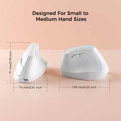 KYSONA 57° Ergonomic Vertical Mouse with Bluetooth, 2.4G Connection, 5 DPI Settings—Relieves Hand Pain in Extended Office Use