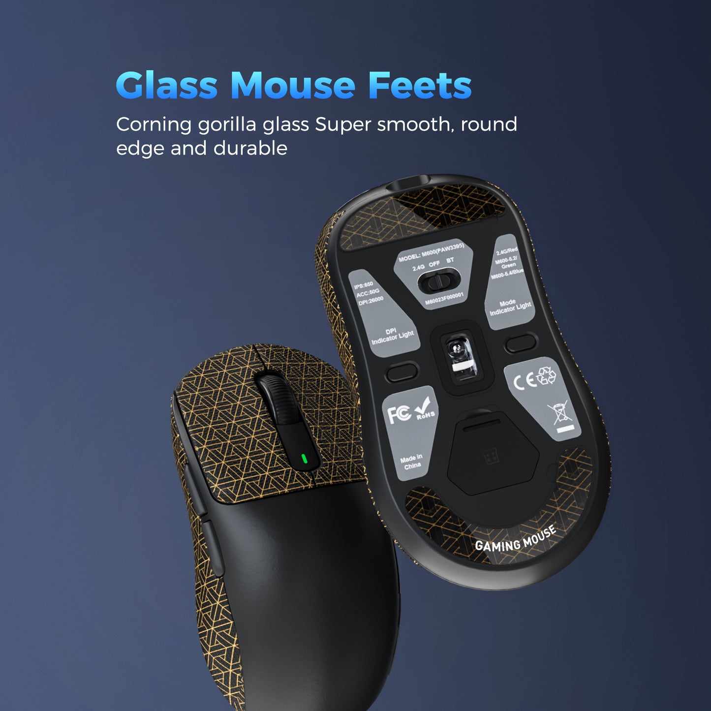 M600 Mouse de Jogos Sem Fio Ultra Leve
