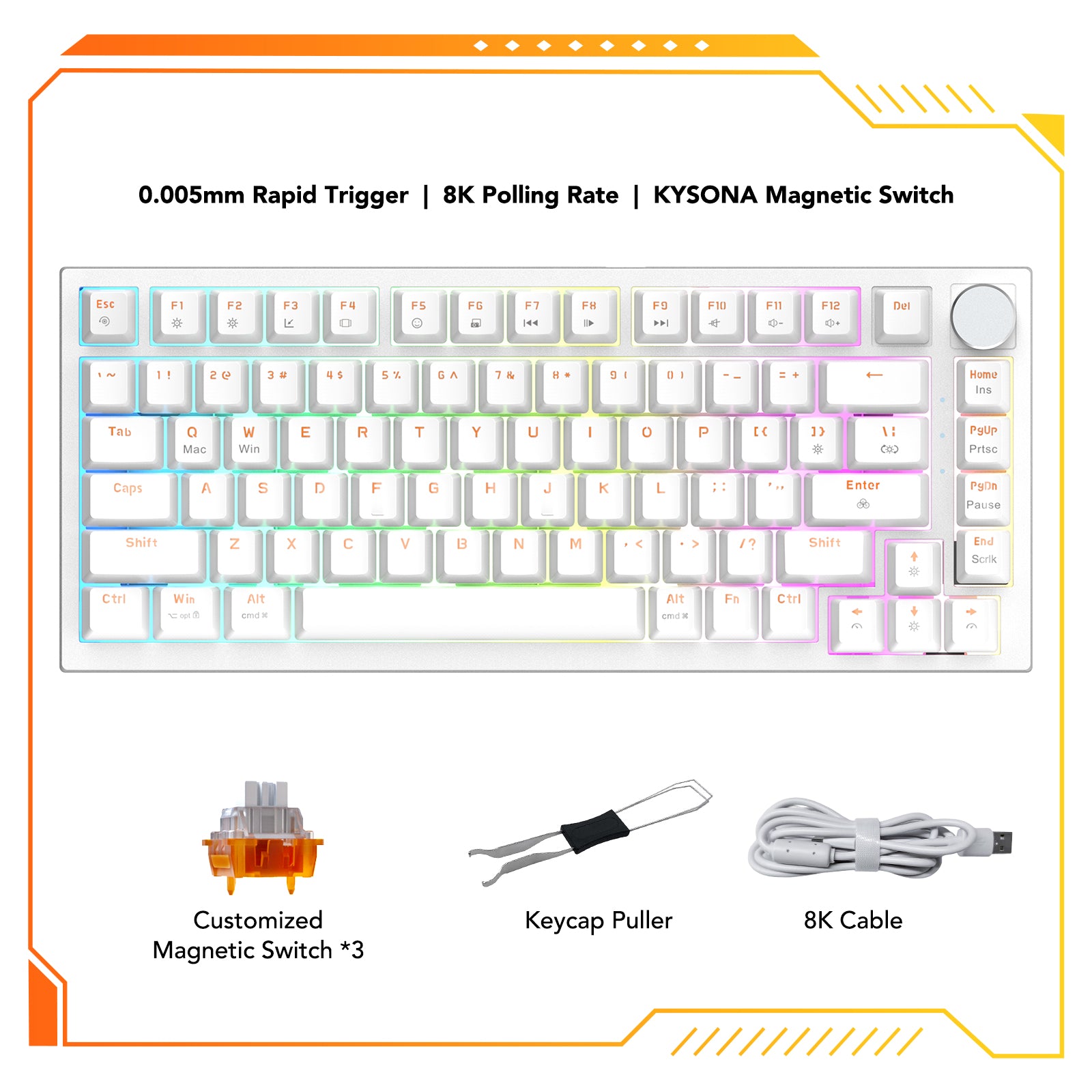 KYSONA KM82 HE Rapid Trigger Keyboard Magnetic Switch with 0.005MM
